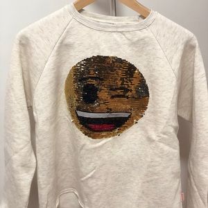 Zara sequin smile face sweatshirt
